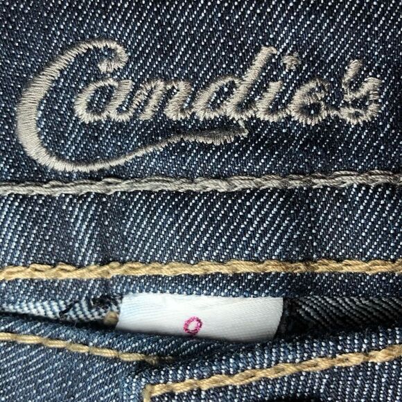 Candie’s Jeans with Embroidery and Bling Detail in Dark Blue Women’s 9 (Jr) - Picture 8 of 11